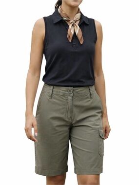 DONNA KARAN (DKNY) Cargo Bermuda Shorts Cotton Hiking Glamping Khaki Green 12